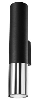 LAMPA ŚCIENNA KINKIET GÓRA DÓŁ LOOPEZ czarny/chrom