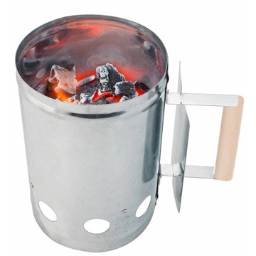 Дымоход для розжига угля в камине, гриле, костре, 28х17 см, металл, серебро