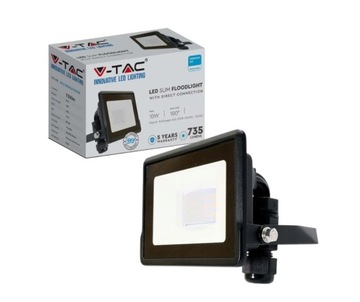 Naświetlacz halogen LED 10W 4000K barwa neutralna 735lm IP65 V-TAC