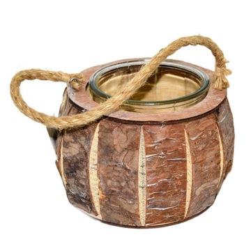 ŚWIECZNIK DREWNIANY 17X17X12CM