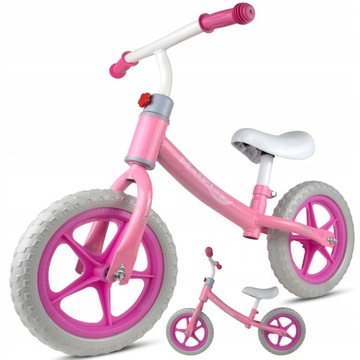 Беговел, легкий детский велосипед для девочек, колеса EVA, 12 дюймов, розовый.