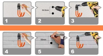 WALL HOLES GARAGE HANGES BIKE RACKS TOOL HOLDERS 12pcs