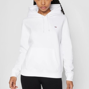 Tommy Jeans женская белая хлопковая толстовка кенгуру с капюшоном M