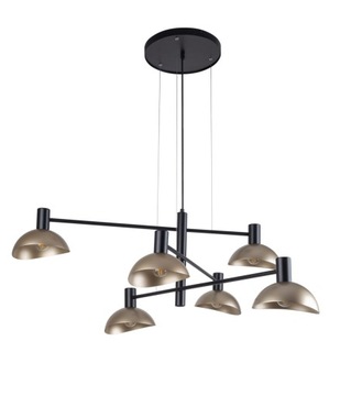 SIGMA Nowoczesna lampa LED ARTIS 6 zwis czarny/złoty LED