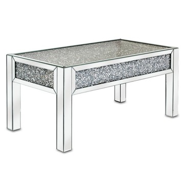 STÓŁ STOLIK KAWOWY GLAMOUR LUSTRZANY Z KRYSZTAŁEM