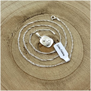 СЕРЕБРЯНАЯ ЦЕПЬ С МЕДАЛИТОЙ PR. 925 СУВЕНИРОВ ПЕРВОГО СВЯТОГО ПРИЧАСТИЯ + БЕСПЛАТНЫЕ ПОДАРКИ