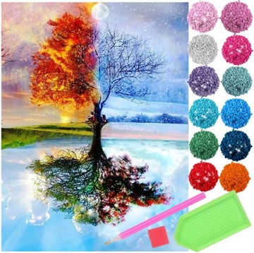 HAFT DIAMENTOWY DIAMOND PAINTING 40x30 ZESTAW 5D