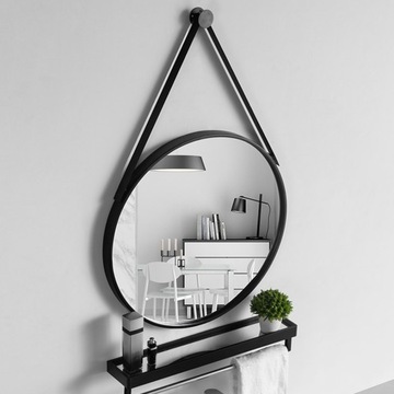 СОВРЕМЕННОЕ ЗЕРКАЛО, ПОДВЕСНОЕ НА РЕМЕНКЕ, КРУГЛОЕ ВАННАЯ ГОСТИНАЯ СПАЛЬНЯ 50 СМ