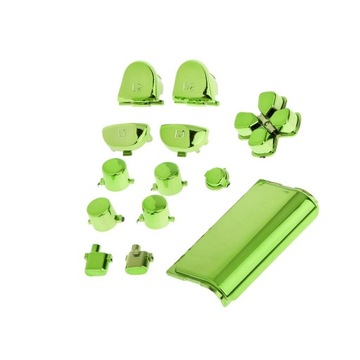 Хромированный корпус кнопок и тачпад для корпуса контроллера PS4, зеленый