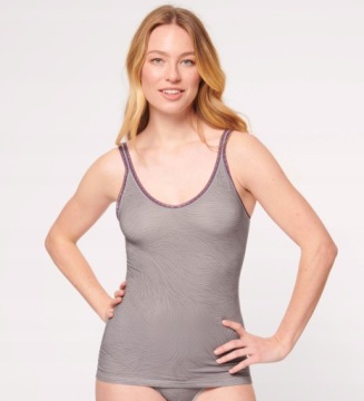 SLOGGI GO SHIRT ФУТБОЛКА ТОП СЕРАЯ ФУТБОЛКА ИЗ ХЛОПКА В РЕБРУСКУ S/36