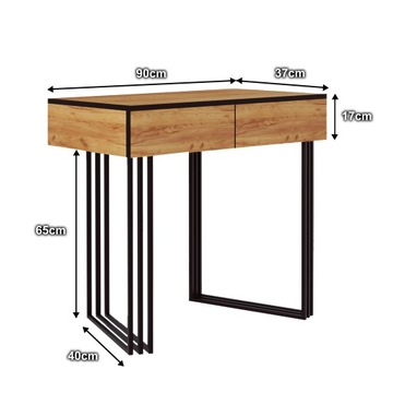 СВОБОДНОСТОЯЩИЙ СТОЛ С КОНСОЛИ ЛОФТ KLARA СИСТЕМА МЕТАЛЛИЧЕСКИЙ КАРКАС ДУБ ЗОЛОТОЙ CRAFT