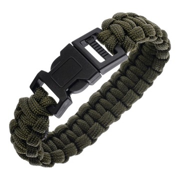 Bransoletka survivalowalowa Paracord Badger Outdoor 550 klamra - Olive