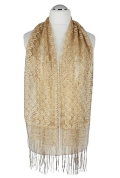 601 КРУЖЕВНОЙ ШАРФ ЗОЛОТО-БЕЖЕВЫЙ