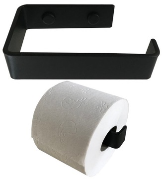MOCNY UCHWYT WIESZAK NA PAPIER TOALETOWY CZARNY