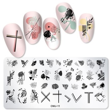 ПЛАСТИНА ДЛЯ ШТАМПОВ ДЛЯ НОГТЕЙ ЛИСТЬЯ Дневник Николь 177