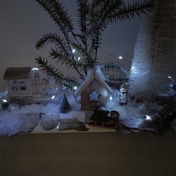 БЕЛОЕ РОЖДЕСТВО СОЗДАЕМ, ПОДСВЕТЕННОЕ, ПОЛЬСКОЕ РУКОДЕЛИЕ