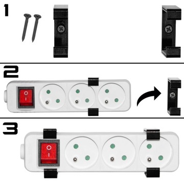 ВЕШАЛКА ДЛЯ УДЛИНИТЕЛЯ ПИТАНИЯ, ЭЛЕКТРИЧЕСКАЯ ПОЛОСКА, ЧЕРНАЯ УЗКАЯ, МАЛЕНЬКАЯ