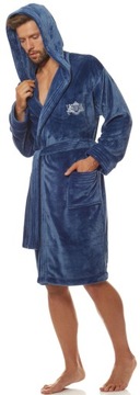 SPORTOWY WYJĄTKOWY MIŁY SZLAFROK MĘSKI Z KAPTUREM L