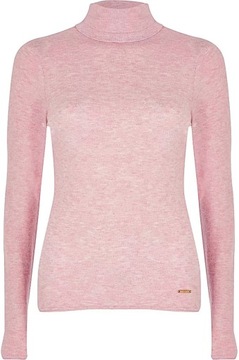 River Island Damski Klasyczny Różowy Gładki Lekki Sweter Kobiecy Golf S 36