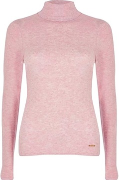 River Island Klasyczny Różowy Gładki Lekki Sweter Kobiecy Golf XXS 32