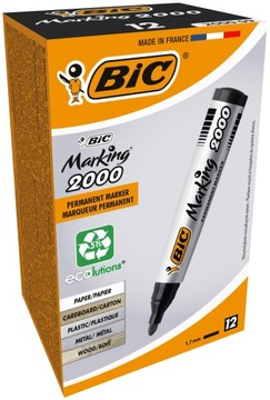 Markery BiC permanentne czarne 12 szt.