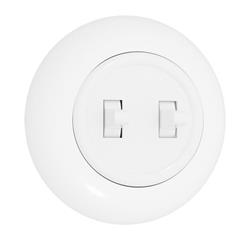 Włącznik podwójny biały połysk LOFT PRL retro