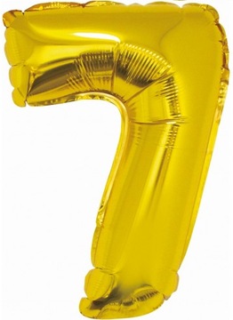BALON CYFERKA 7 cyfra złota urodziny złoty