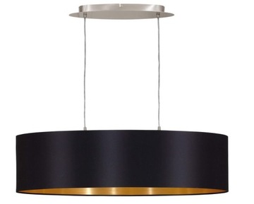 EGLO Maserlo Lampa wisząca 2-punktowa tekstylna owalna czarna 100 x 25 cm