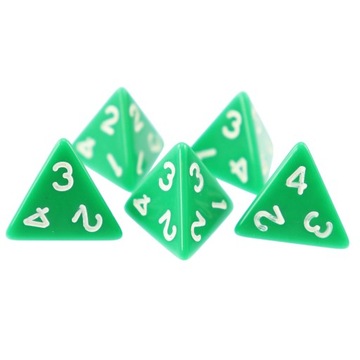 ZESTAW 25 KOSTEK K4 RPG ZIELONA KOŚĆ CZTEROŚCIENNA