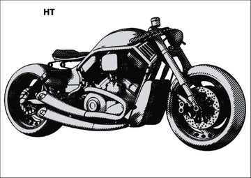 Duży TATUAŻ Tymczasowy MOTOCYKL cruiser motor retro vintage harley zmywalny