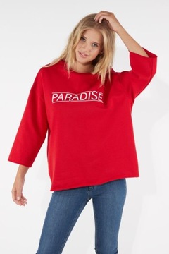 Tezenis BLUZA M - 38 PARADISE CZERWONA OVERSIZE