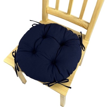 Poduszka na krzesło taboret 35cm GRANATOWY KOŁO