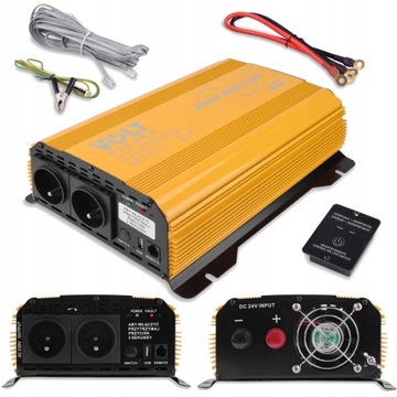 PRZETWORNICA NAPIĘCIA VOLT SINUS PLUS 24V 230V 4000W + PILOT