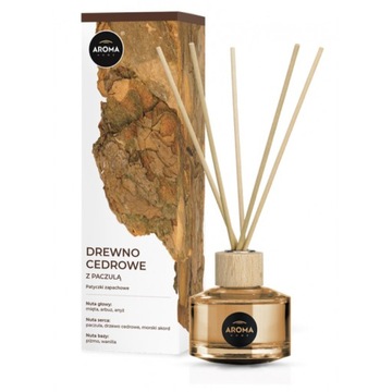 DYFUZOR ZAPACHOWY PATYCZKI ZAPACHOWE AROMA 50ML DREWNO CEDROWE Z PACZULĄ