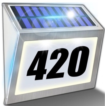 PODŚWIETLANY NUMER DOMU LAMPA SOLARNA LED METALOWA