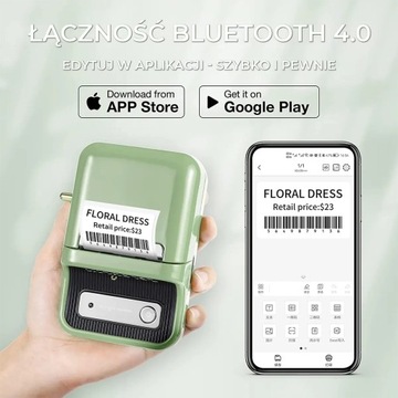 Красный термопринтер NIIMBOT B21 + рулон