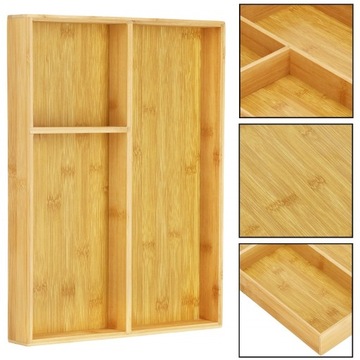 ОРГАНАЙЗЕР ДЛЯ СТОЛОВЫХ ПРИБОРОВ БАМБУК УНИВЕРСАЛЬНАЯ ВСТАВКА ДЛЯ КУХОННОГО ЯЩИКА XXL