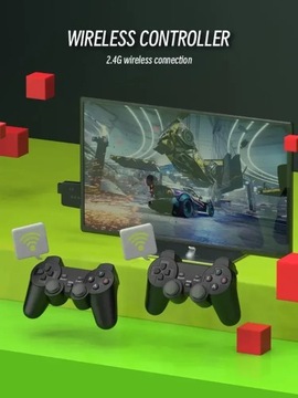 2024 Новая игровая консоль 2,4G с двойным беспроводным контроллером Game Stick 4K
