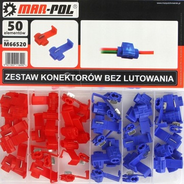 ZESTAW KONEKTORÓW KOŃCÓWEK BEZ LUTOWANIA 50 EL