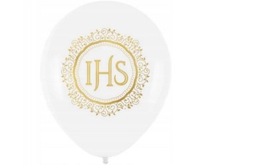 BALONY mega zestaw KOMUNIA ŚWIĘTA IHS białe100 EKO