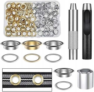 Oczka metalowe nierdzewne kaletnicze 12mm 100 kpl