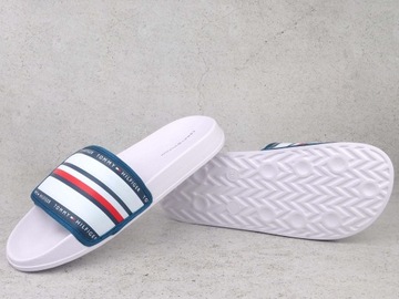 TOMMY HILFIGER POOL KLAPKI PLAŻOWE BASENOWE RZEP