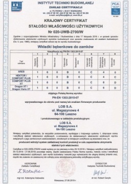 Вставка ручки LOB Ключевая система Ares G30/30