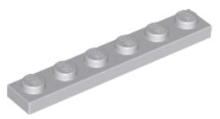 LEGO PŁYTKA 1X6 JASNOSZARA NR 3666 - 2 SZT