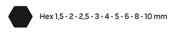НАБОР NEO 9 шт. ШЕСТИГРАННЫЕ КЛЮЧИ С ШАРИКОМ ДЛИННЫЕ ШЕСТИГРАННЫЕ 1,5-10 мм ЦВЕТ 09-512