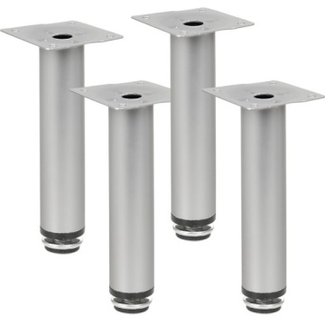 4x NÓŻKA NOGA DO MEBLI STOPKA MEBLOWA REGULOWANA H-15cm H-150 MATOWY CHROM
