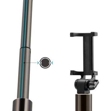 Uchwyt selfie stick z kablem USB Spigen czarny