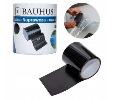 Taśma Naprawcza Wodoodporna Hydrauliczna Klejąca Czarna Bauhus 100mmx1,5m