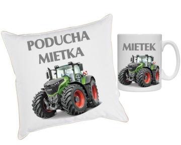 PODUSZKA+KUBEK ROLNIK KOMBAJN TRAKTOR CIĄGNIK+IMIĘ