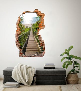 Наклейки на стену 3D фото обои Hole 743 Sea